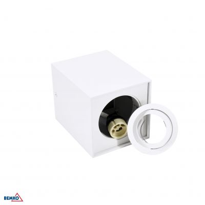 Oprawa nasufitowa punktowa ORTAL regulowana 96x96 GU10 max. 1x50W biała C23-DLO-AS-GU10-150-WH BEMKO BEMKO (C23-DLO-AS-GU10-150-WH)
